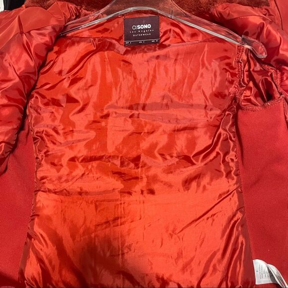 CI Sono Los Angeles Burnt Orange Quilted Puffer Jacket Size Small - Picture 4 of 12